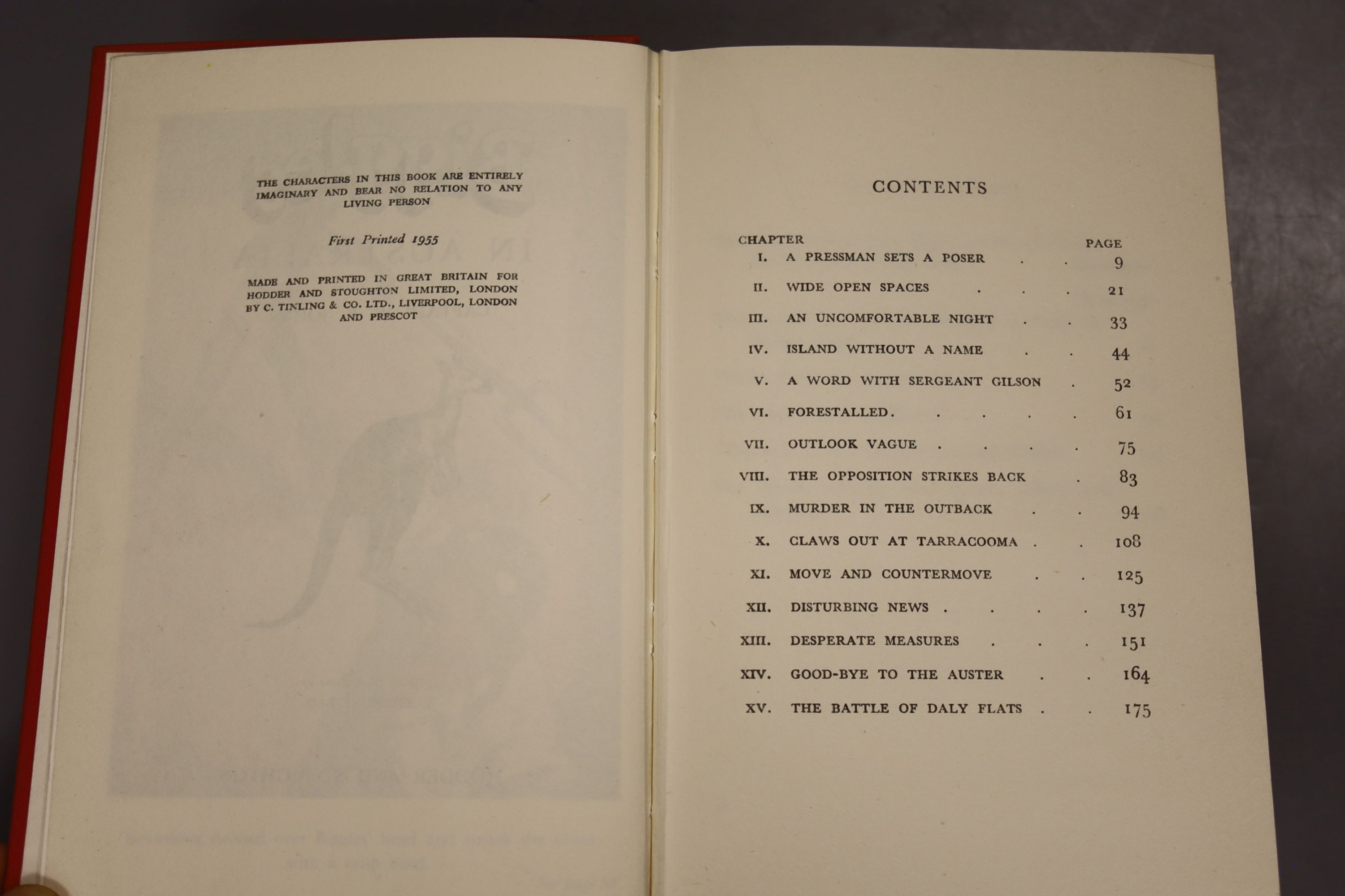 Johns, Capt W.W – Biggles In Australia, first edition, 16mo, hardback, (dj missing, spine sunned) Hodder & Stoughton, London, 1955., Blyton, Enid – Brer Rabbit Book, 16mo, hardback, (dj present with scuffs and small tear